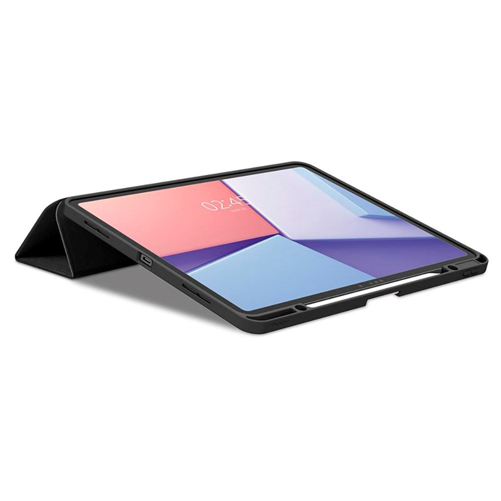 iPad Air 13" (2025 / 2024) Spigen Urban Fit Stoff Deksel med Pekepenn Holder - Svart