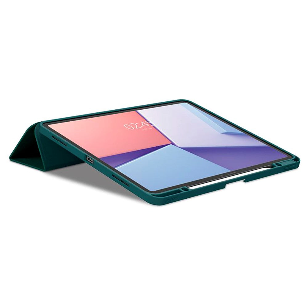 iPad Air 13" (2025 / 2024) Spigen Urban Fit Stoff Deksel med Pekepenn Holder - Grønn