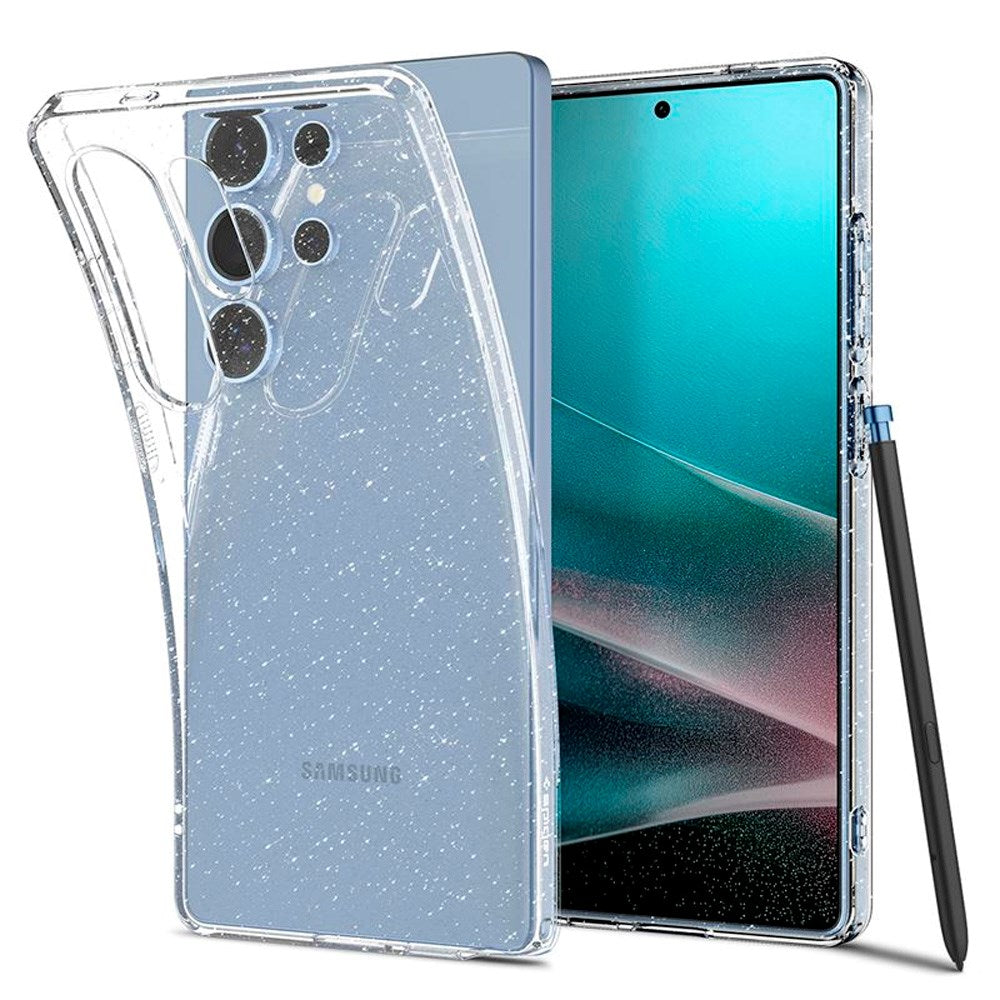 Samsung Galaxy S25 Ultra Spigen Liquid Crystal Glitter Deksel - Gjennomsiktig