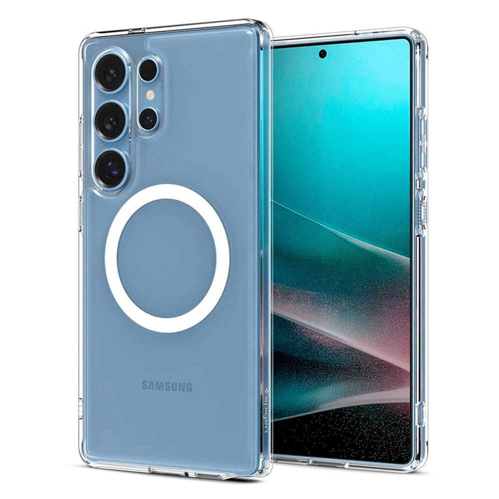 Samsung Galaxy S25 Ultra Spigen Ultra Hybrid Crystal Clear Deksel - MagSafe Kompatibel - Gjennomsiktig / Hvit