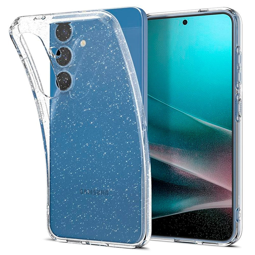 Samsung Galaxy S25 Spigen Liquid Crystal Glitter Deksel - Gjennomsiktig