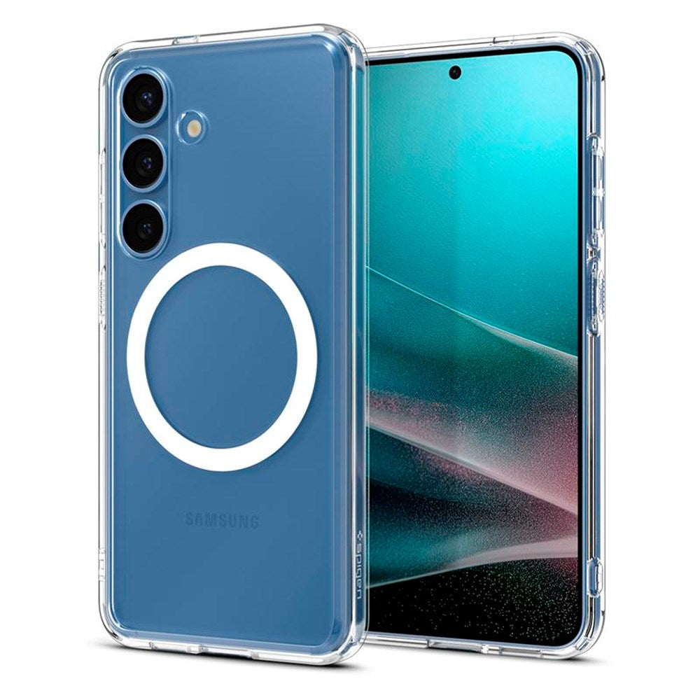 Samsung Galaxy S25 Spigen Ultra Hybrid Crystal Clear Deksel - MagSafe Kompatibel - Gjennomsiktig / Hvit