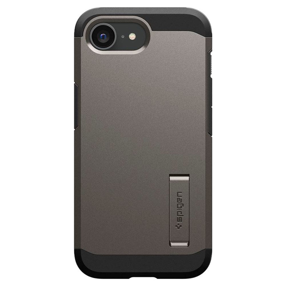 iPhone 16e Spigen Tough Armor Deksel med Stativfunksjon - MagSafe Kompatibel - Gunmetal