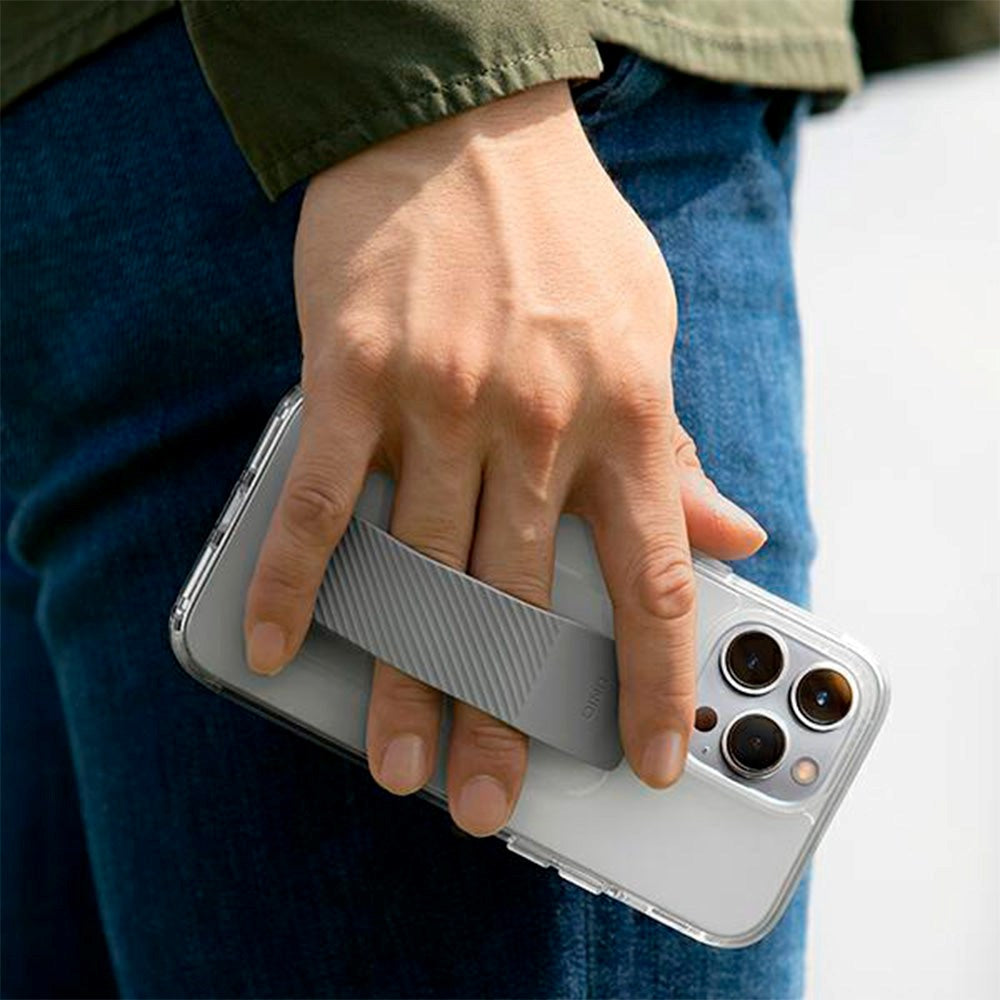 iPhone 14 Plus UNIQ Heldro Mount fleksibelt bakdeksel - Gjennomsiktig