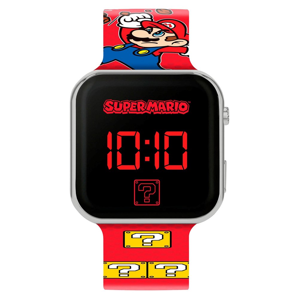 Accutime LED-Klokke for Barn med Justerbar Reim - Super Mario