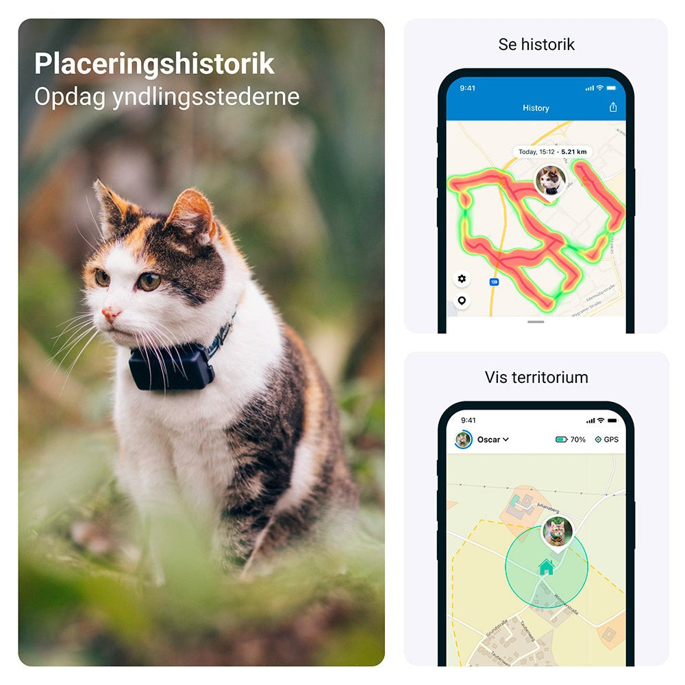 Tractive GPS Cat Mini - GPS & Bluetooth Tracker for Katt - Mørkeblå
