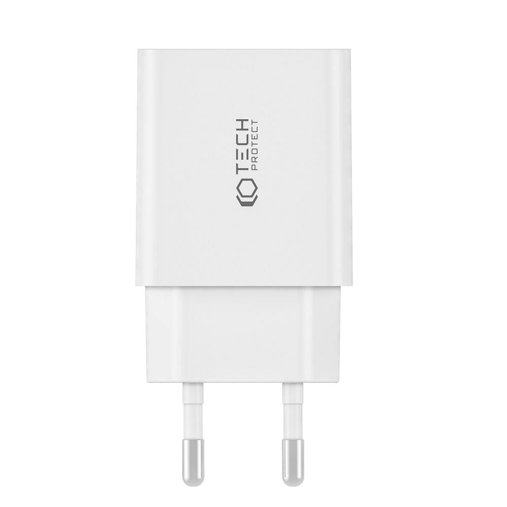Tech-Protect 35W Veggladere m. 2 x USB-C - Hvit