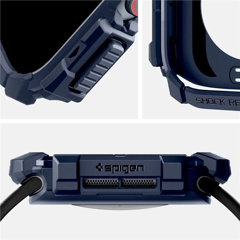 Apple Watch 11 / 10 (42mm) Spigen Rugged Armor Deksel - Fleksibel Plast - Blå
