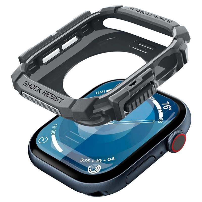 Apple Watch 11 / 10 (46mm) Spigen Rugged Armor Deksel - Fleksibel Plast - Mørkegrå