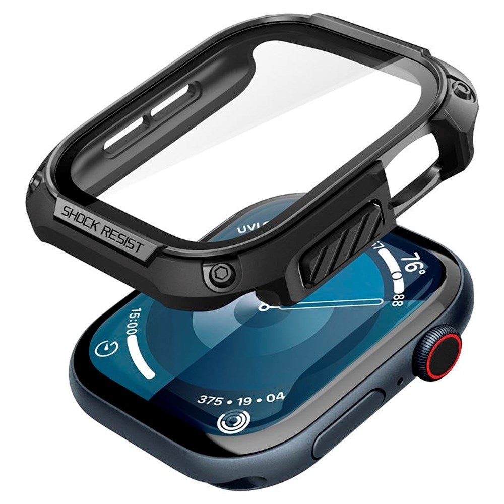 Apple Watch 11 / 10 (46mm) Spigen Tough Armor Deksel m. Skjermbeskyttelsesglass - Sort