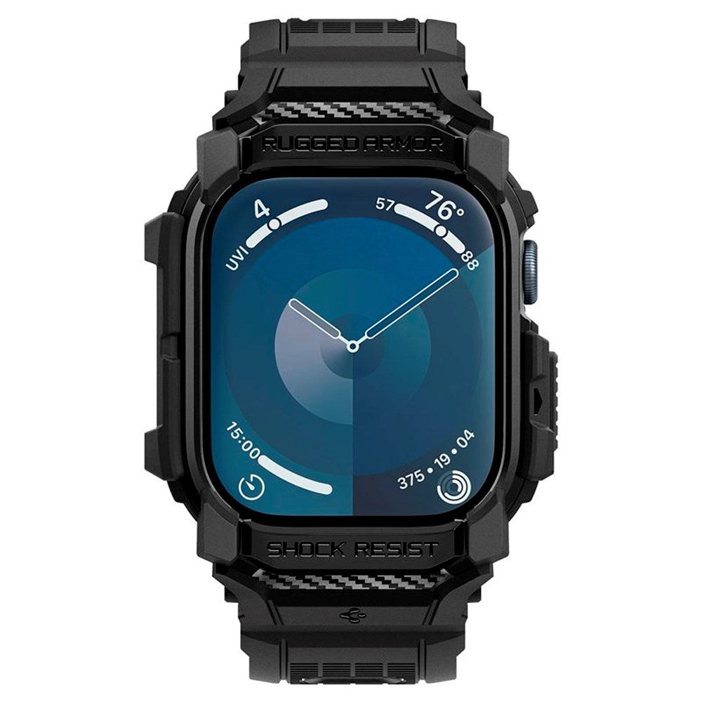 Apple Watch 11 / 10 (46mm) Spigen Rugged Armor Pro Rem m. Deksel - Svart