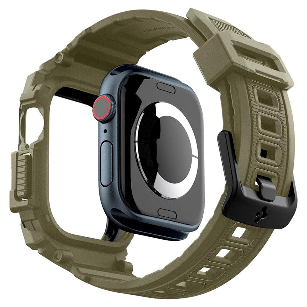 Apple Watch 11 / 10 (46mm) Spigen Rugged Armor Pro Rem m. Deksel - Grønn