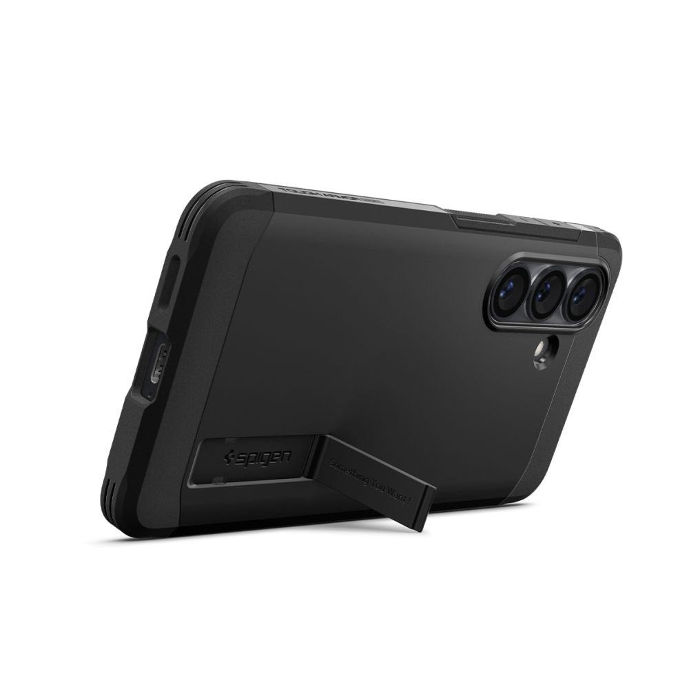 Samsung Galaxy S26 Spigen Tough Armor Hybrid Deksel m. Stativfunksjon - MagSafe Kompatibel - Svart