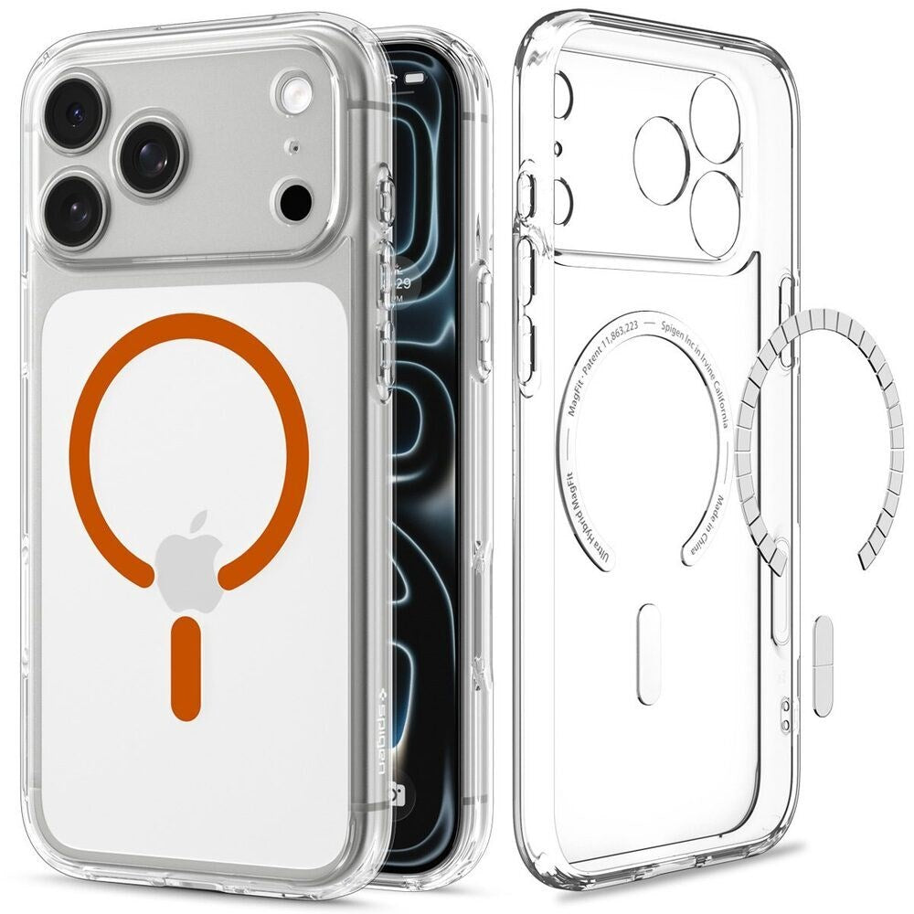 iPhone 18 Pro / 17 Pro Spigen Ultra Hybrid Deksel - MagSafe Kompatibel - Gjennomsiktig / Oransje
