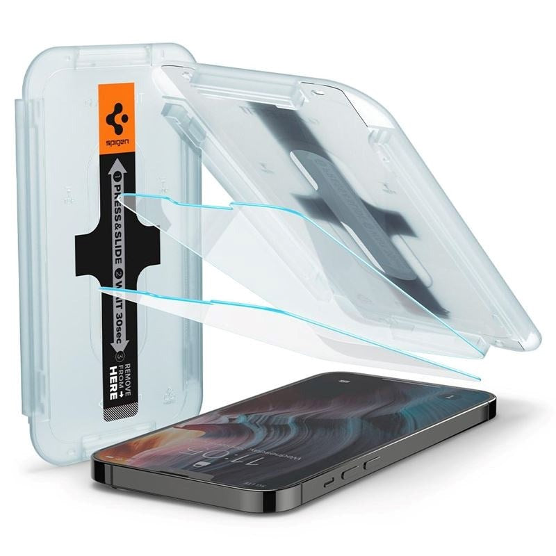 iPhone 14 Plus / 13 Pro Max Spigen EZ Fit Glas.tR Skjermbeskytter 2 Stk. - Case Friendly - Gjennomsiktig