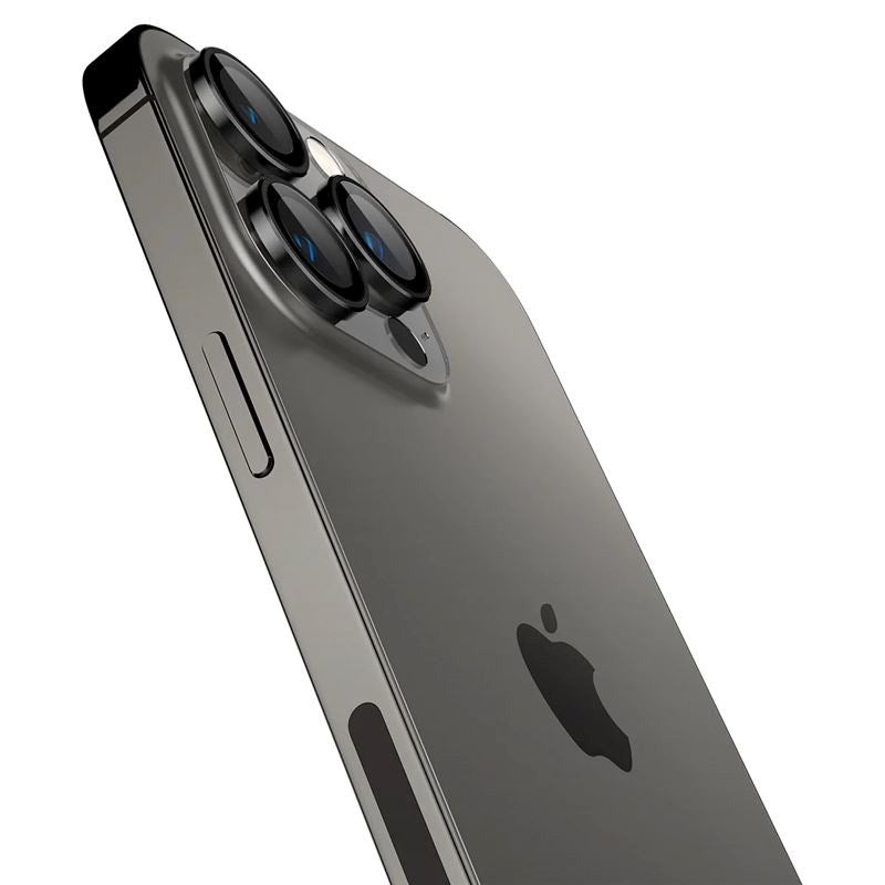 iPhone 17 Pro / 17 Pro Max / 16 Pro / 16 Pro Max / 15 Pro / 15 Pro Max / 14 Pro / 14 Pro Max Spigen EZ Fit. tR Optik Pro Kameralinsebeskyttelse - 2 Stk - Gjennomsiktig / Svart