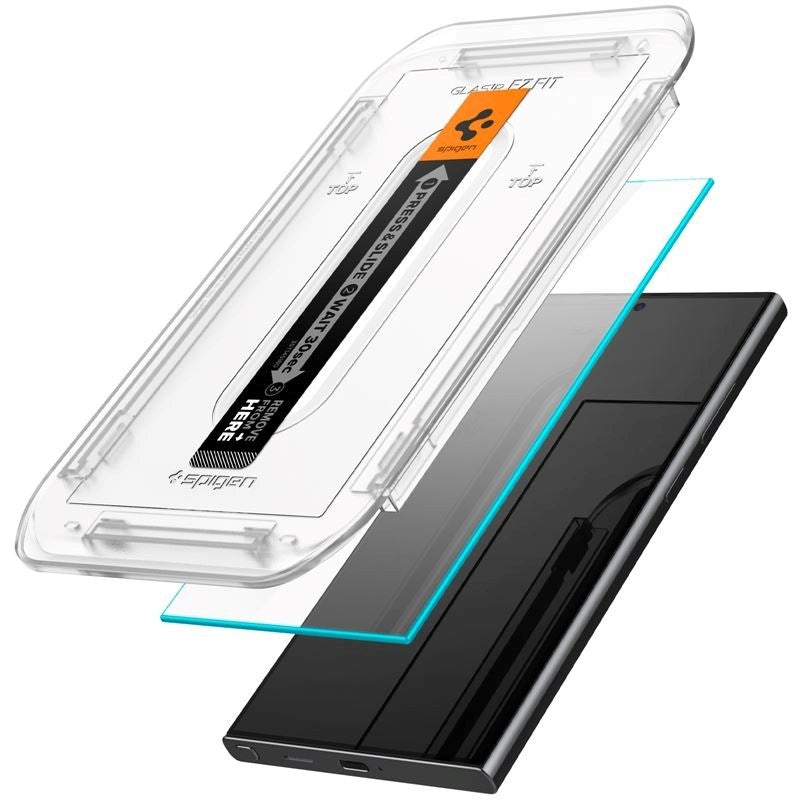 Samsung Galaxy S24 Ultra Spigen EZ Fit Glas.tR Skjermbeskytter 2 Stk. - Case Friendly - Gjennomsiktig