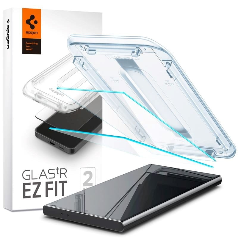Samsung Galaxy S24 Ultra Spigen EZ Fit Glas.tR Skjermbeskytter 2 Stk. - Case Friendly - Gjennomsiktig