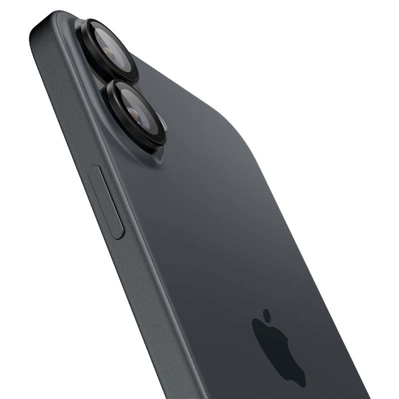 iPhone 17 / 16 / 16 Plus Spigen EZ Fit. tR Optik Pro Kameralinsebeskyttelse - 2 Stk - Gjennomsiktig / Svart