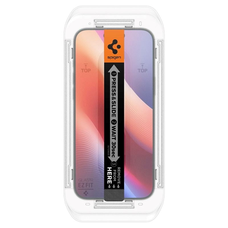 iPhone 17 / 17 Pro / 16 Pro Spigen EZ Fit Glas.tR Skjermbeskytter 2. Stk - Case Friendly - Gjennomsiktig
