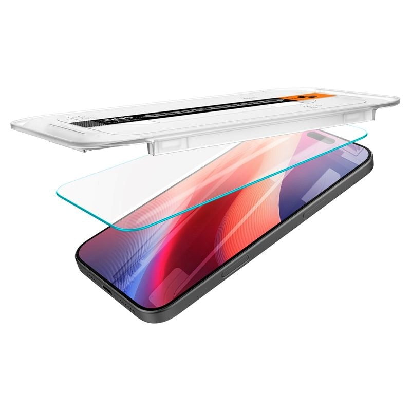 iPhone 17 / 17 Pro / 16 Pro Spigen EZ Fit Glas.tR Skjermbeskytter 2. Stk - Case Friendly - Gjennomsiktig