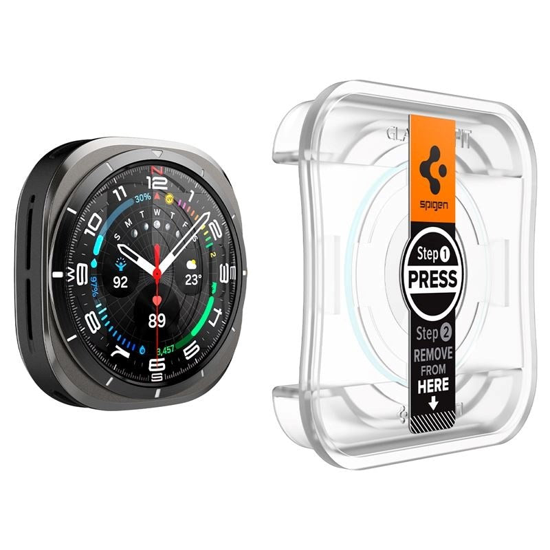 Samsung Galaxy Watch Ultra (47mm) Spigen EZ Fit GLAS.tR Skjermbeskytter - 2 Stk. - Gjennomsiktig