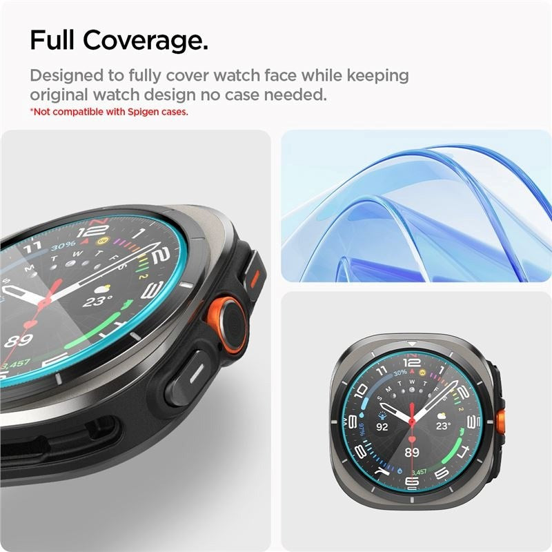 Samsung Galaxy Watch Ultra (47mm) Spigen EZ Fit GLAS.tR Skjermbeskytter - 2 Stk. - Gjennomsiktig