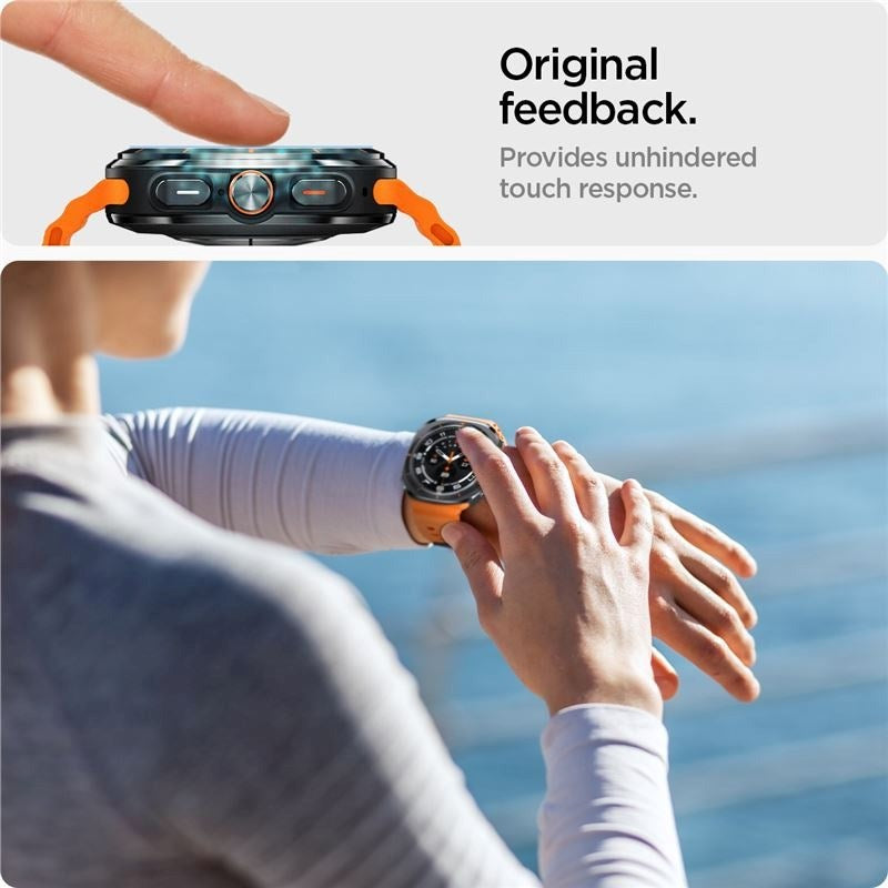 Samsung Galaxy Watch Ultra (47mm) Spigen EZ Fit GLAS.tR Skjermbeskytter - 2 Stk. - Gjennomsiktig