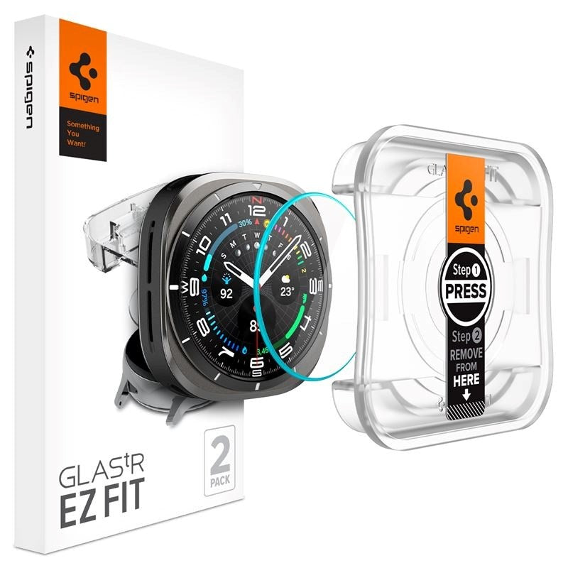 Samsung Galaxy Watch Ultra (47mm) Spigen EZ Fit GLAS.tR Skjermbeskytter - 2 Stk. - Gjennomsiktig