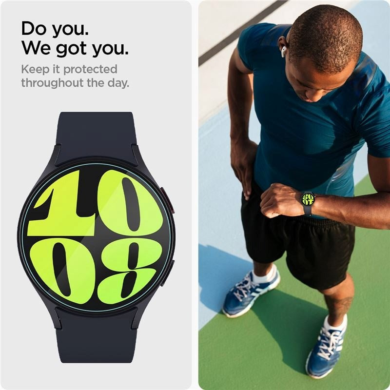 Samsung Galaxy Watch 7 (44mm) Spigen EZ Fit GLAS.tR Skjermbeskytter - 2 Stk. - Gjennomsiktig