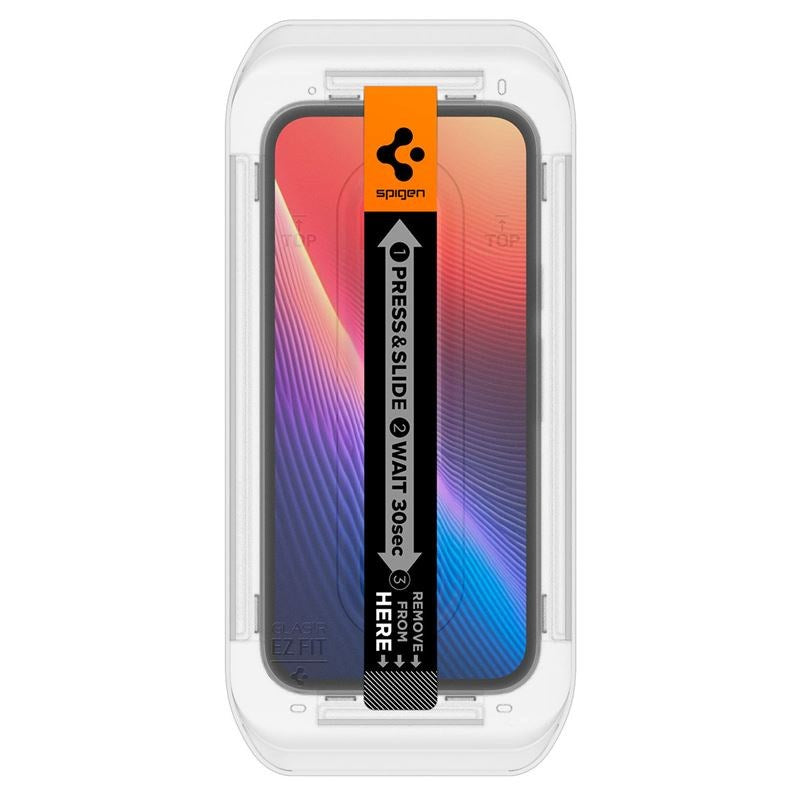Google Pixel 9a Spigen EZ Fit Glass tR Skjermbeskyttelse - 2 stk - Case Friendly - Gjennomsiktig