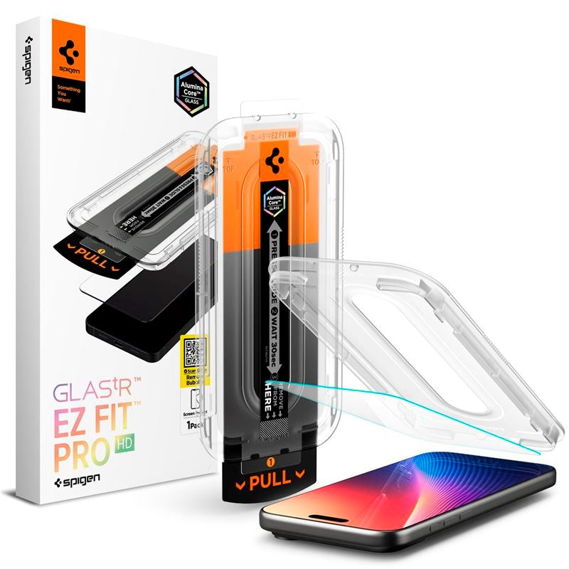 iPhone 17 Pro Max / 16 Pro Max Spigen Glass tR EZ Fit Pro HD Skjermbeskyttelsesglass - Gjennomsiktig