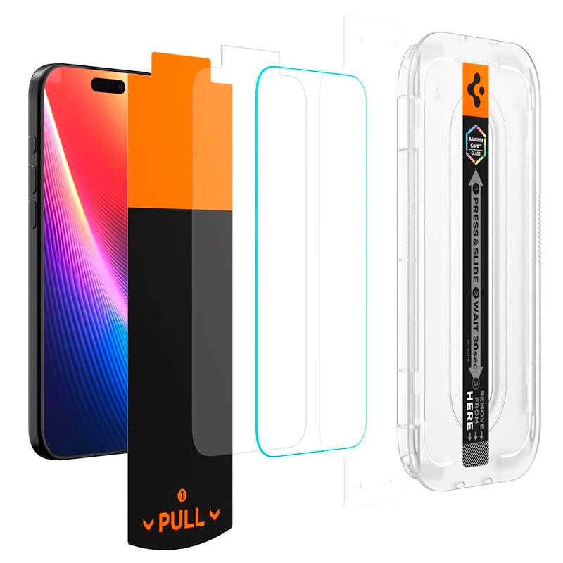 iPhone 17 Pro Max / 16 Pro Max Spigen Glass tR EZ Fit Pro HD Skjermbeskyttelsesglass - Gjennomsiktig