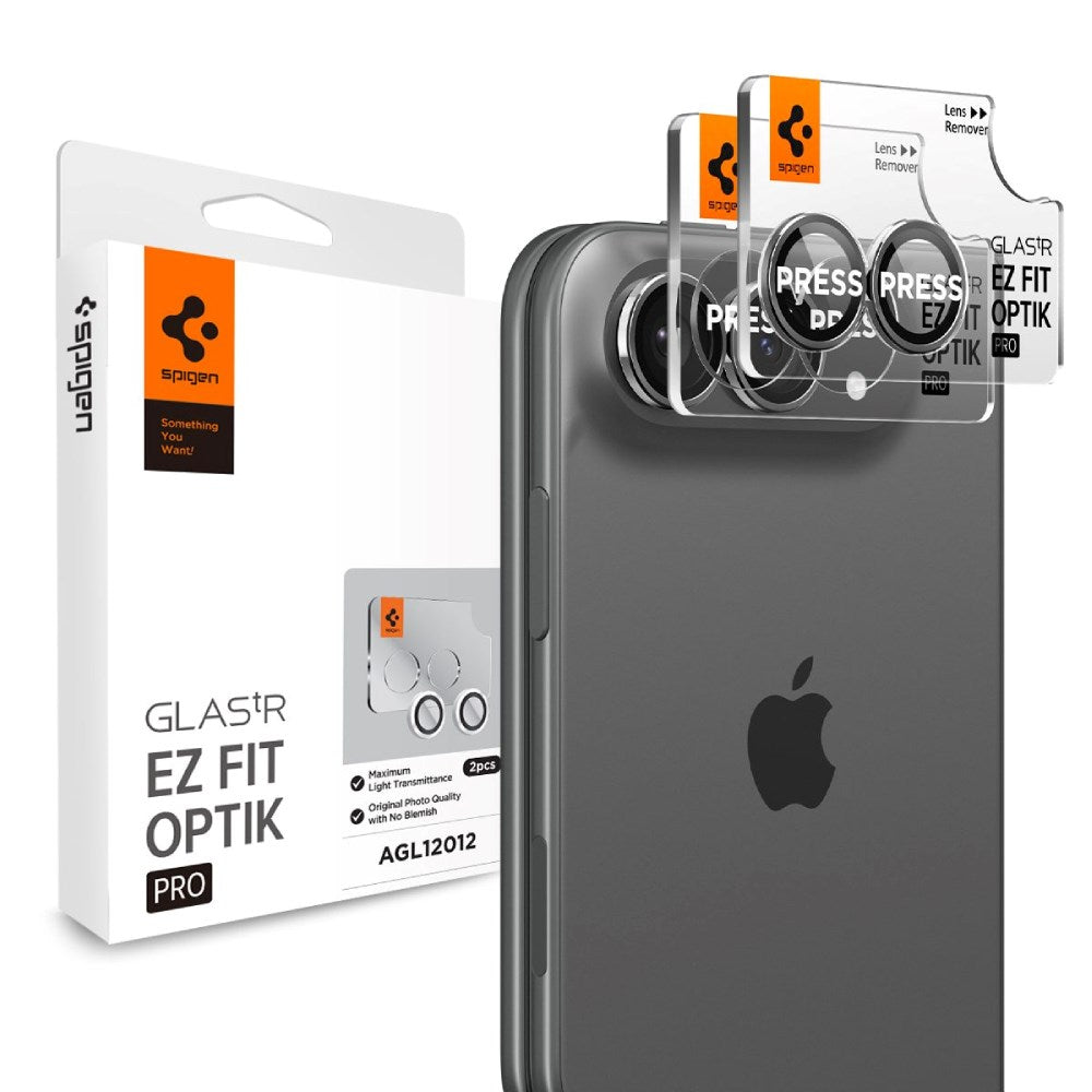 iPhone Duo Spigen Glass tR EZ Fit Optik Pro Kameralinsebeskyttelse - 2 stk - Hvit