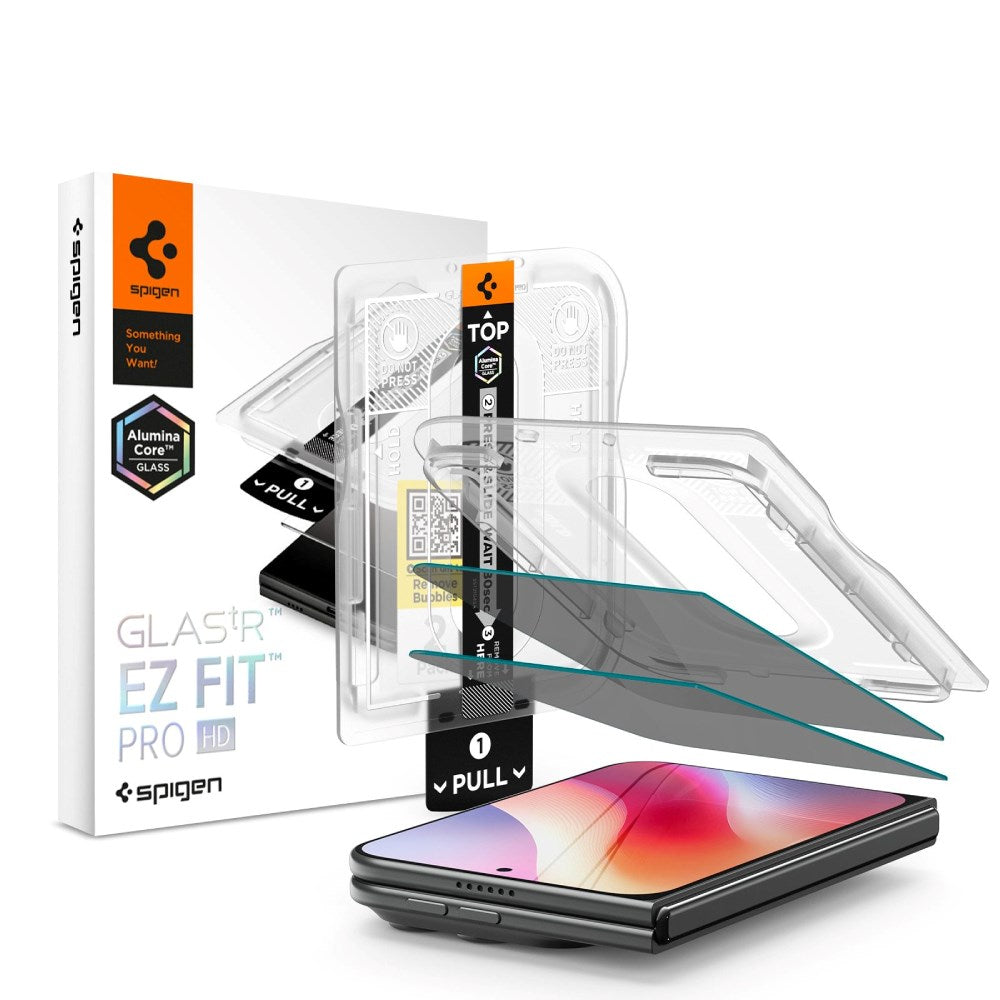 iPhone Duo Spigen Glass tR EZ Fit Pro HD Privacy Beskyttelsesglass - 2 stk - Gjennomsiktig