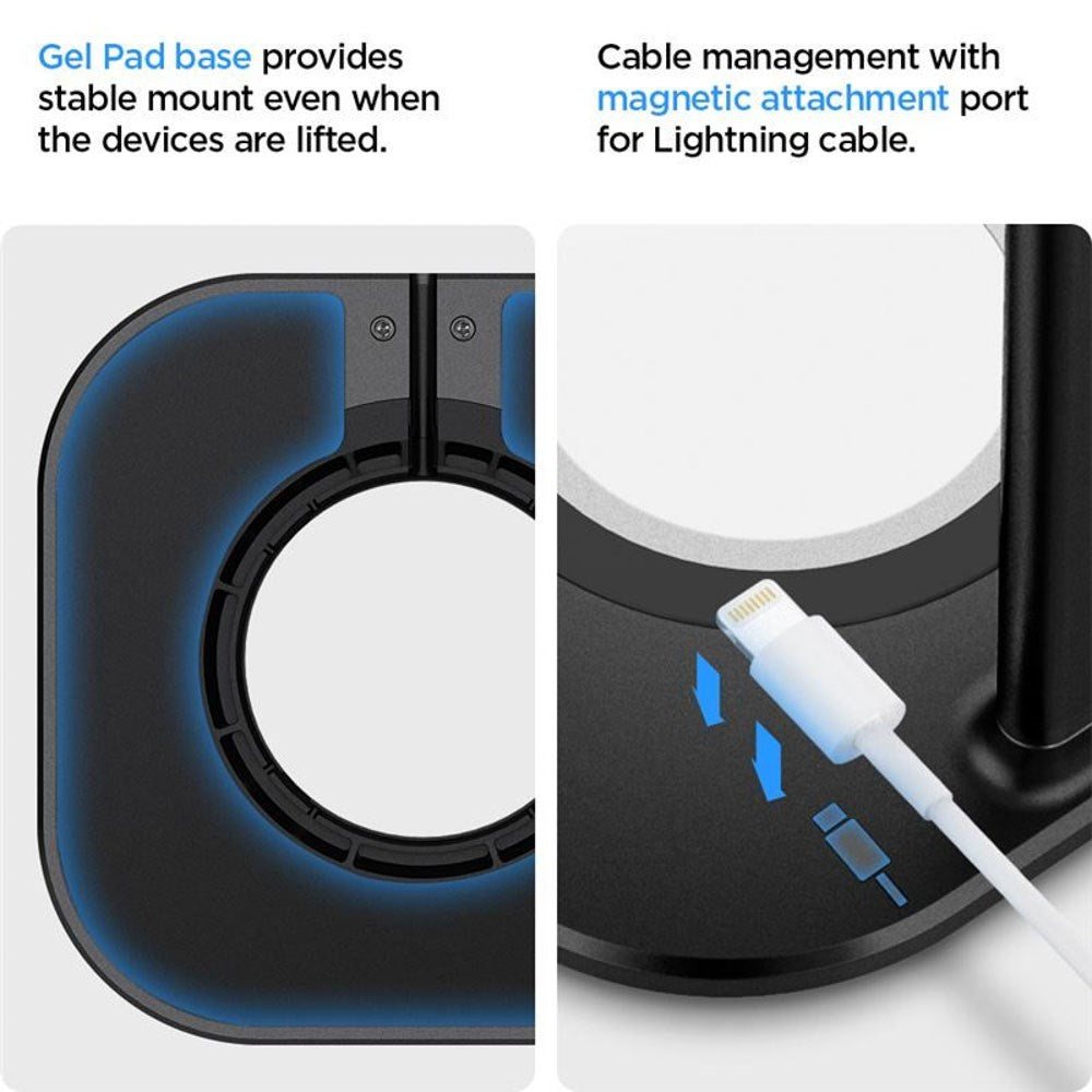 Spigen Ladestativ for Mobil & AirPods Max - MagSafe Kompatibel - Svart