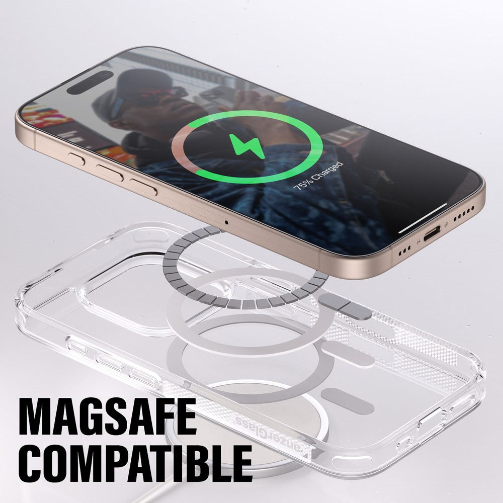 iPhone 16 PanzerGlass 3-i-1 Bundle m. EasyAligner - Skjermbeskyttelse (UWF) / Deksel / Kamerabeskyttelse - Gjennomsiktig / Svart