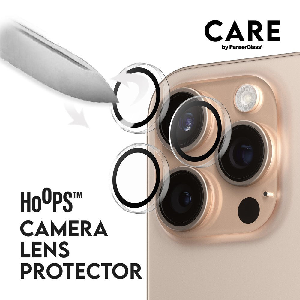CARE By PanzerGlass iPhone 16 Pro 3-i-1 FLAGSHIP MagSafe Bundle - Skjermbeskyttelse (UWF) / Deksel / Kamerabeskyttelse - Gjennomsiktig / Hvit