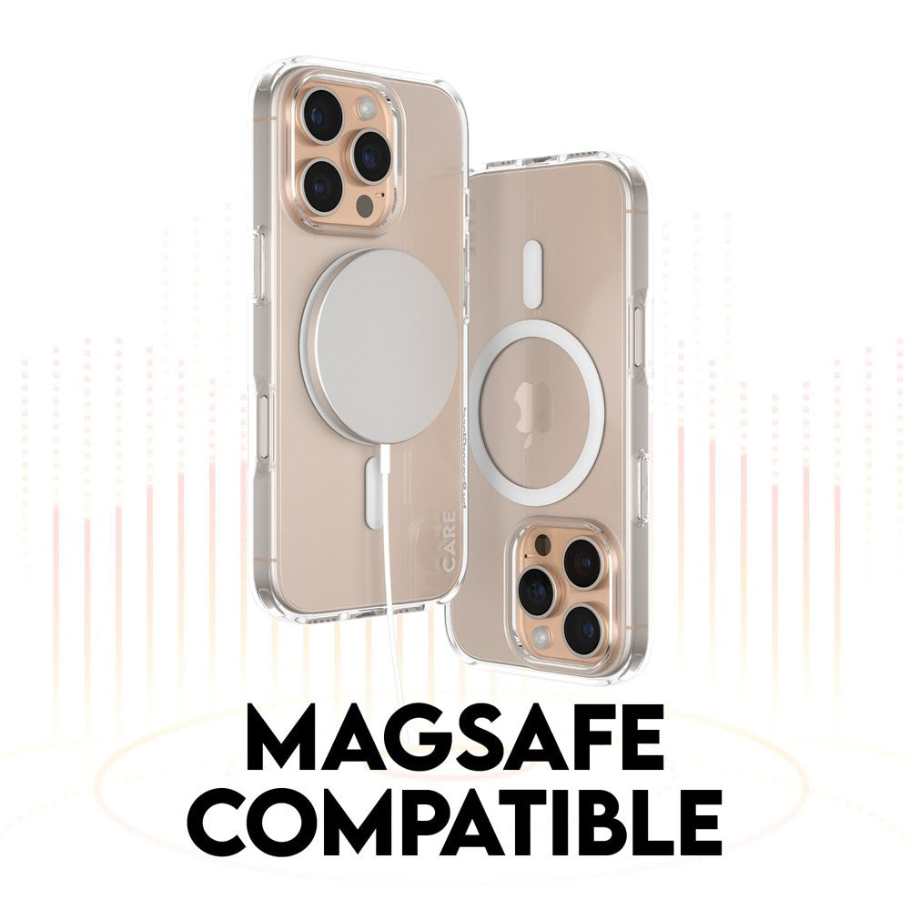 CARE By PanzerGlass iPhone 16 Pro 3-i-1 FLAGSHIP MagSafe Bundle - Skjermbeskyttelse (UWF) / Deksel / Kamerabeskyttelse - Gjennomsiktig / Hvit