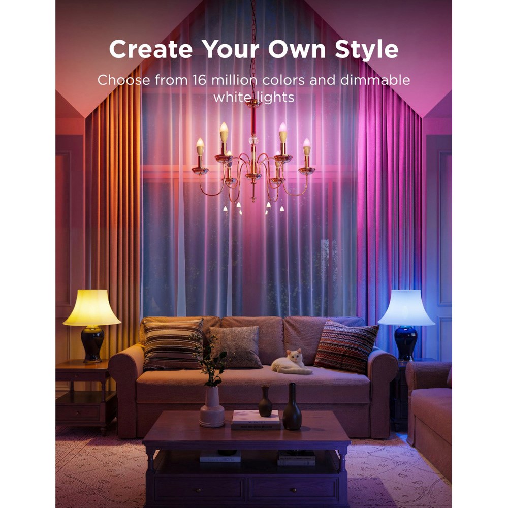 Govee Wi-Fi & Bluetooth Smart Light Bulb 450lm - 2 stk. - Hvit