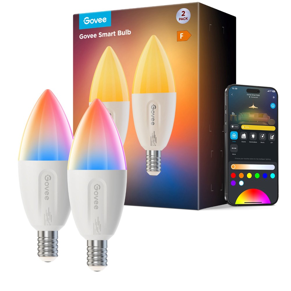 Govee Wi-Fi & Bluetooth Smart Light Bulb 450lm - 2 stk. - Hvit