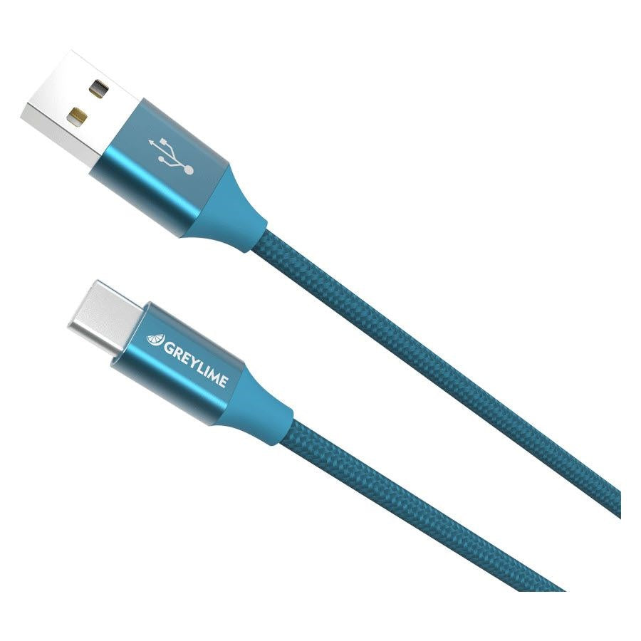 GreyLime Flettet (3A/15W) USB-C Kabel 2 meter - Blå