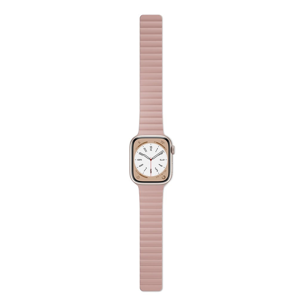 Apple Watch (42/44/SE/45/46/49mm) Epico Magnetisk Silikon Rem - Rosa / Grå