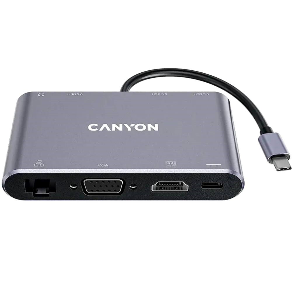 Canyon DS14 8-i-1 USB-C Hub - Grå