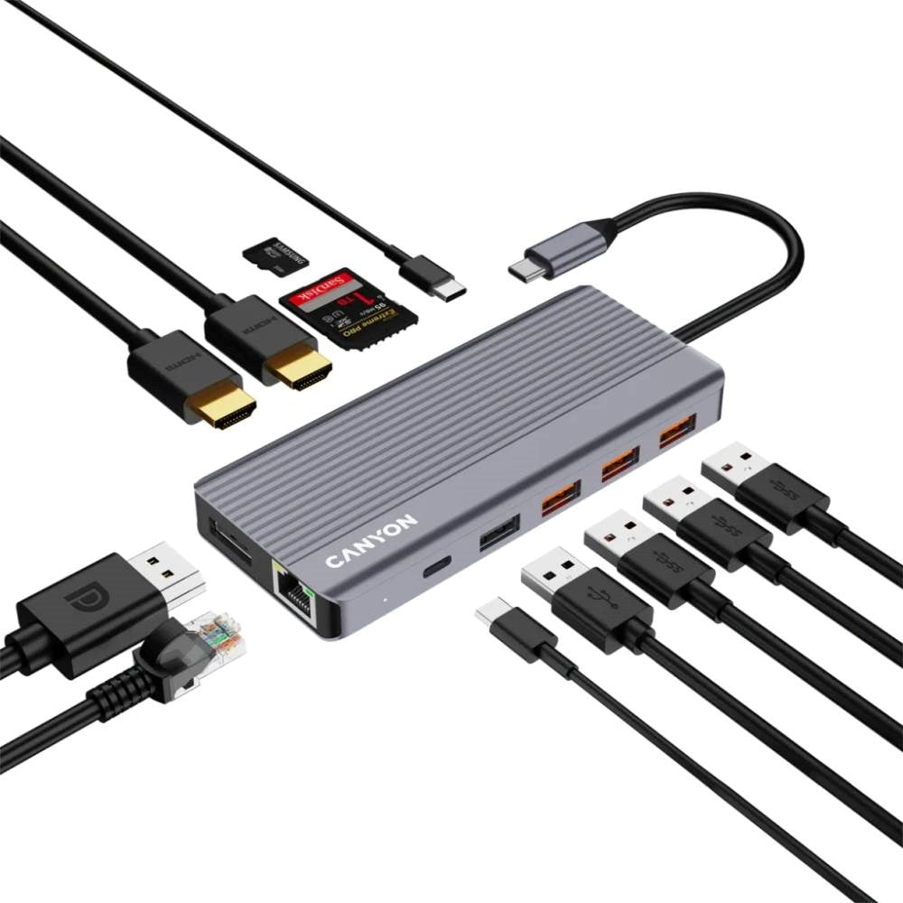 Canyon DS16 13-i-1 USB-C Hub - Grå