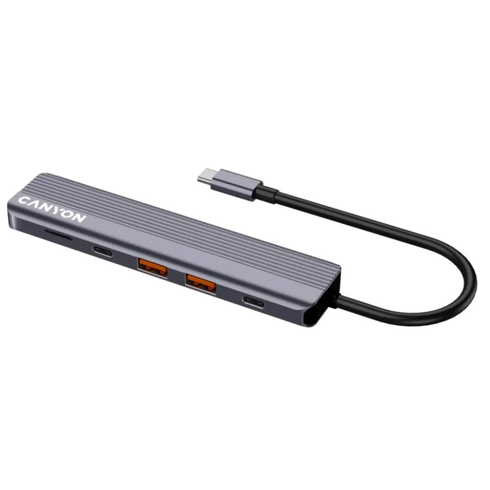 Canyon DS17 6-i-1 USB-C Hub - Grå