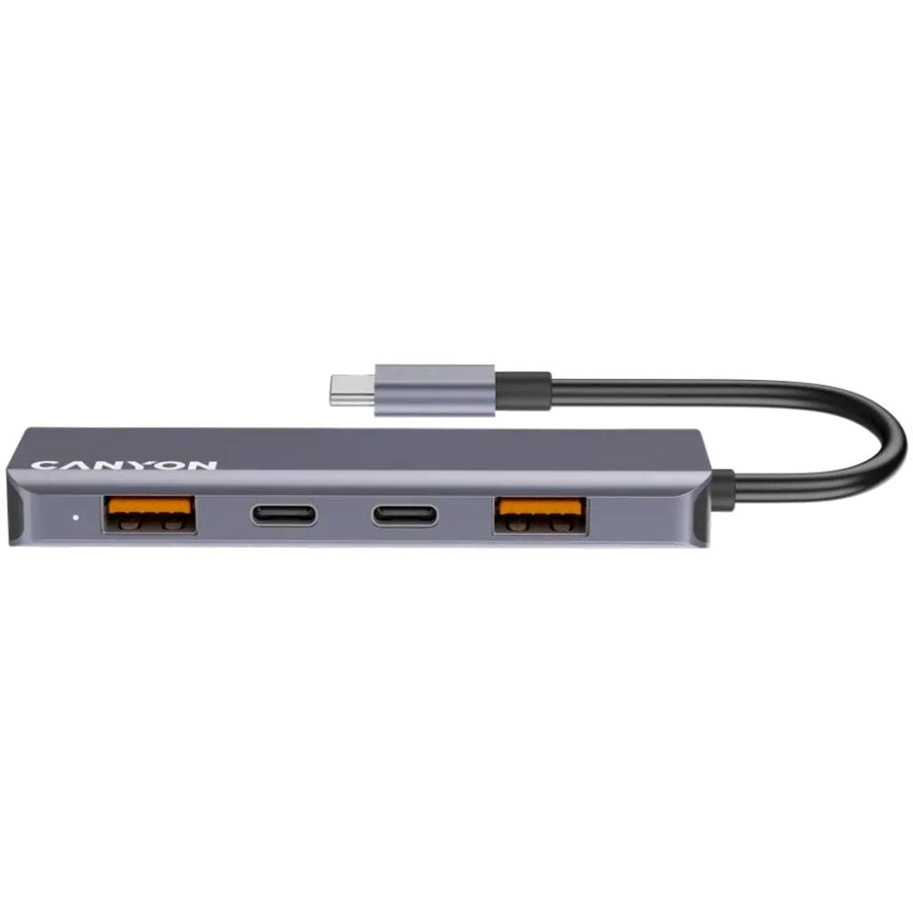 Canyon DS18 100W 5-i-1 USB-C Hub - Grå