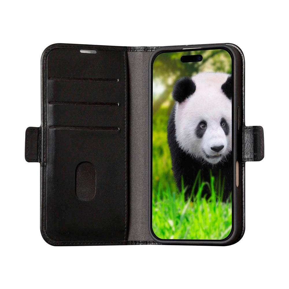 iPhone 16 Plus dbramante1928 Copenhagen Ekte Skinn Deksel med Lommebok - Black