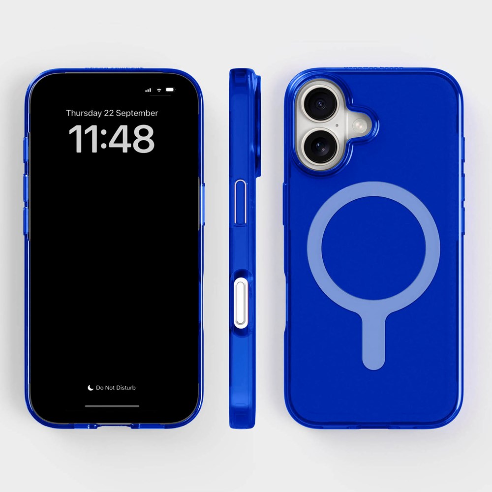 agood company iPhone 16 CLRPRTCT 100% Resirkulert Plast Deksel - Transparent / Cobalt Blue