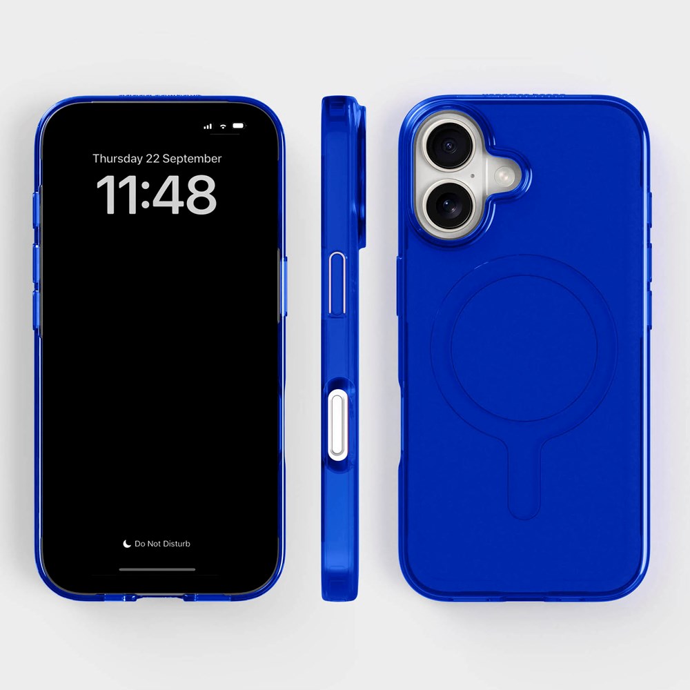 agood company iPhone 16 CLRPRTCT 100% Resirkulert Plast Deksel - Transparent / Cobalt Blue